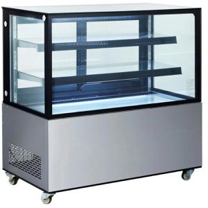 Arktic Kühlvitrine 233450, silber, 410 Liter, 2 Regalböden, doppelt verglast