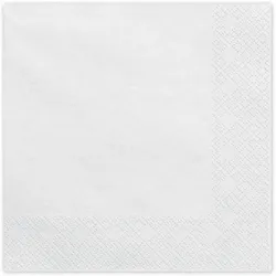 960x Papierservietten, weiß, 33x33 cm