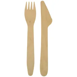 PAPSTAR Einweg-Besteckset pure Holz - 1 Pack = 250 Set