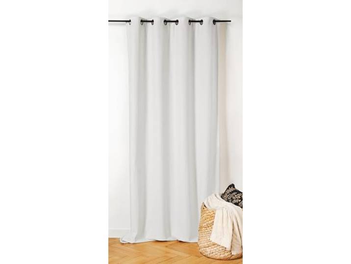 LINDER Rideau Isolant Thermique et obscurcissant Inuit Blanc AZURÉ Finition œillets Canon de fusil140x260cm