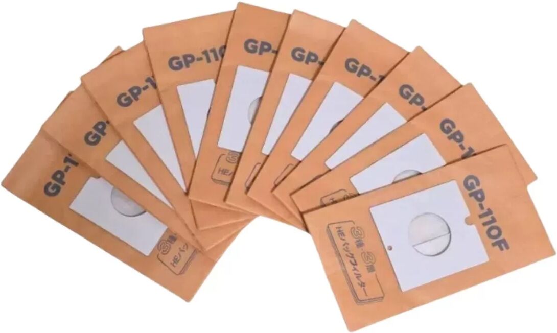 INF Hellbraune Faser-Staubbeutel kompatibel mit Hitachi GP-110F – 10er-Pack Ersatzbeutel