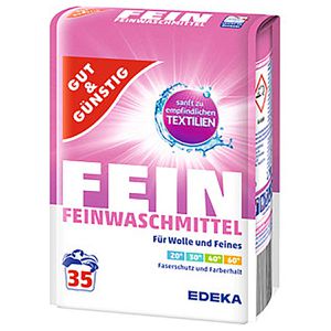Gut&Günstig Waschmittel Feinwaschmittel Fein, Pulver, 1,75 kg, Wolle und Feines, WL 35