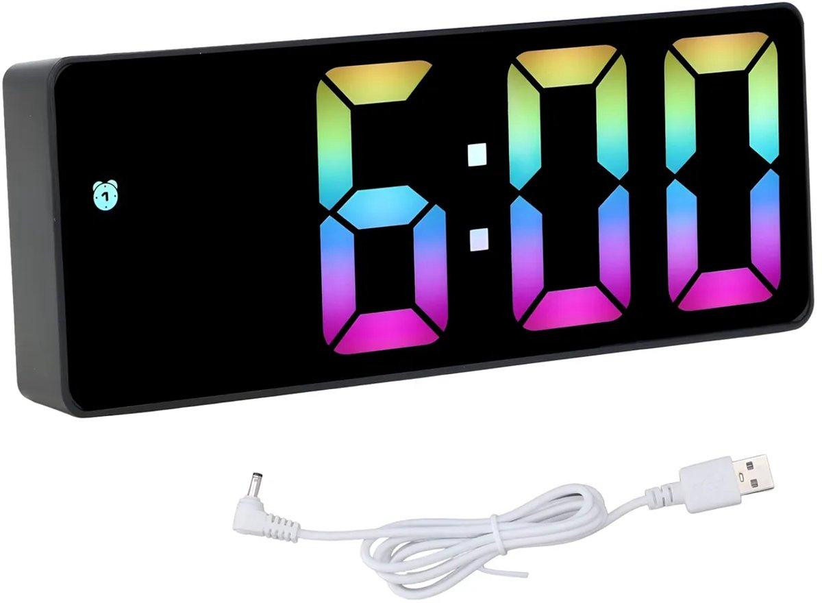 PolkaHome LED Digitale Wekker met Temperatuurweergave, Datum en Tijd, 3-Niveau Helderheid en Stille Werking