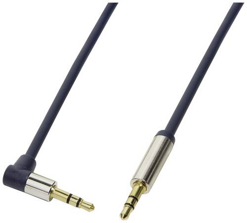 LogiLink CA11050 Klinke Audio Anschlusskabel 0.50 m Dunkel-Blau (matt) 90° nach oben gewinkelt