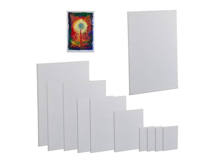 Leinwand 12er-Set Weiss
