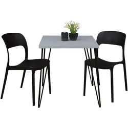 BISTROTISCH Eirena 70x70x75 schwarz matt/aqua matt lack