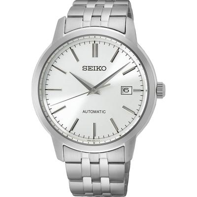 Automatikuhr SEIKO, silber (silberfarben, silberfarben, silberfarben), Armbanduhren, Herren, silberfarben, Automatikuhr, Armbanduhr, Herrenuhr, Datum, Edelstahlarmband