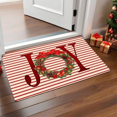 Discount Dollar Deals Christmas Door Mat Red Santa Claus Gingerbread Man Carpet New Year c