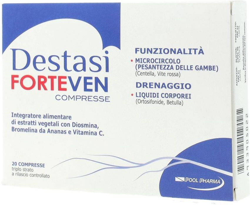 POOL PHARMA Srl Destasi Forteven 20 Compresse - Integratore Alimentare a Base di Estratti Vegetali