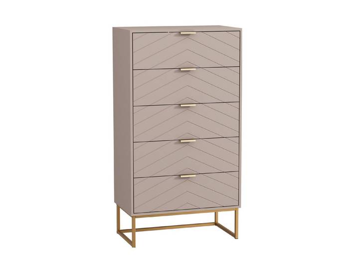 UEV Kommode mit 5 Schublanden, Sideboard, Schubladenschrank, Schmal kommode modern (60x34x110cm, Schrank für Wohnzimmer Schlafzimmer Flur Büro), mit Kippschutz Aufbewahrungskommode, Mehrzweckschrank aus Holz