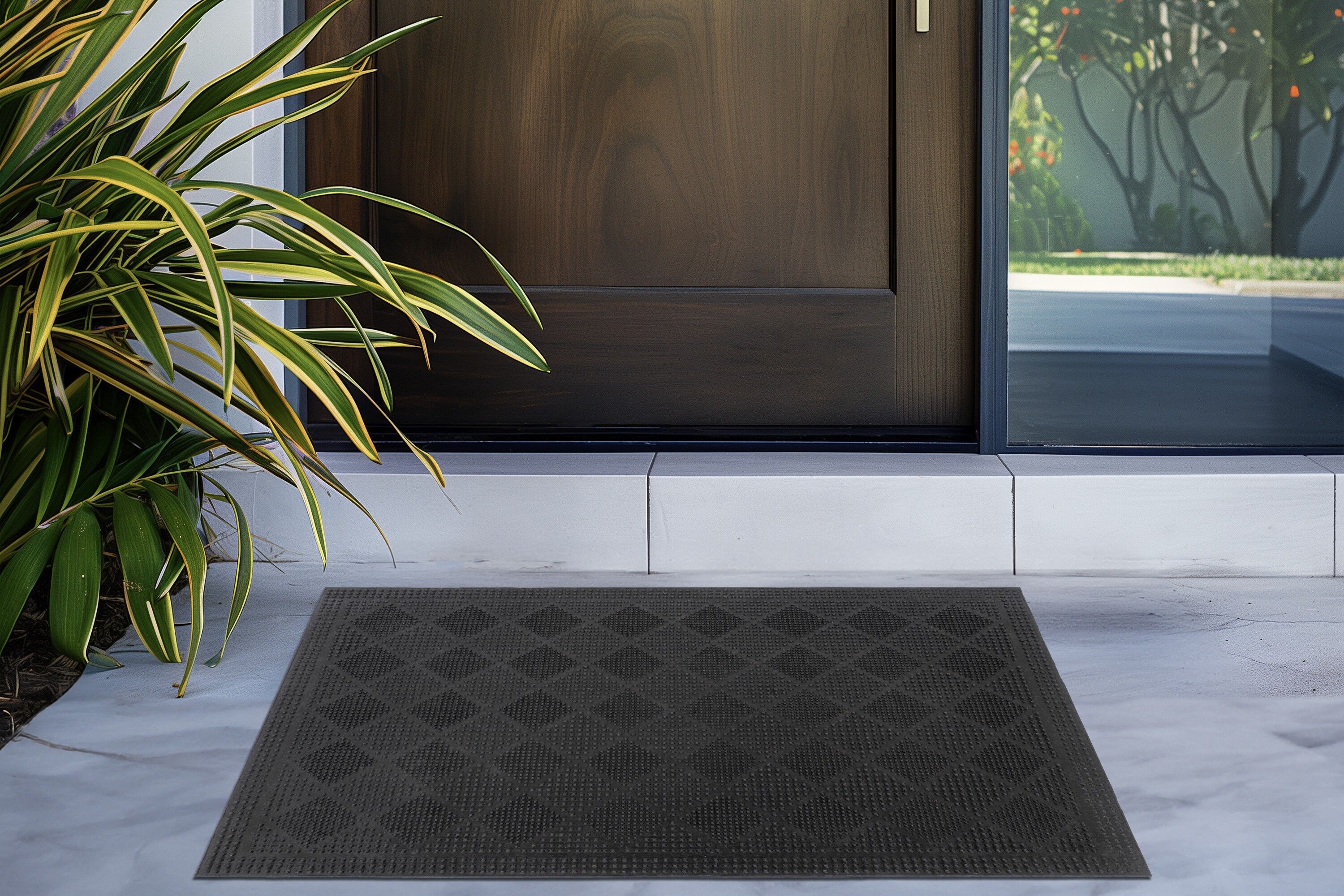Fussmatte KAYOOM "Elegant Entry 125", schwarz, B:45cm H:6mm L:75cm, Gummi, Teppiche, Fussmatte, Türmatte, Gummi, Eingang schwarz B : 45cm 1 Stk., 6mm, L: 75cm