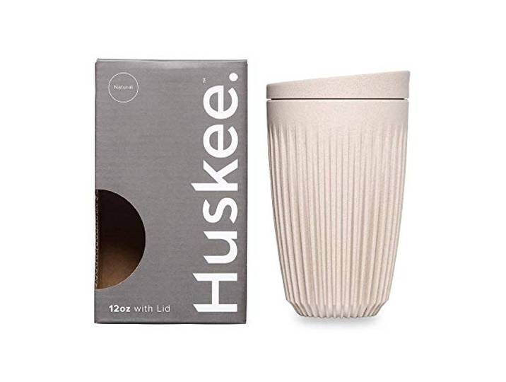 Huskee Cup & LID Natuur, herbruikbare koffie- en theebekers van koffieschalen