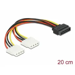 DELOCK - Kabel Power SATA 15pin ->2x 4p-Buchse 20cm