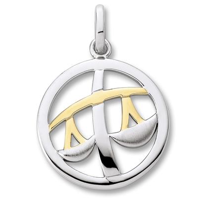 Sternzeichenanhänger ONE ELEMENT "Waage Sternzeichen Anhänger aus 925 Silber", silber, Schmuckanhänger, Damen, Waage, Silber 925 (Sterlingsilber), Symbol mit Herz – ein feines Geschenk für viele Anlässe