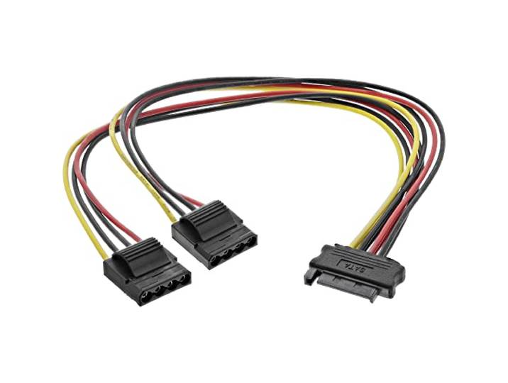 InLine 29684 SATA stroom-Y-kabel, SATA bus naar 2x 13,34cm (5,25 ) stekker, 0,3m