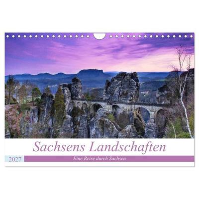 Sachsens Landschaften (Wandkalender 2027 DIN A4 quer), CALVENDO Monatskalender