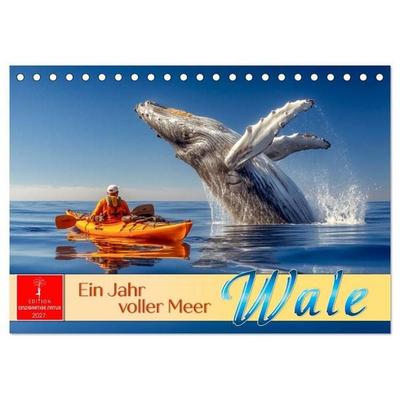 Wale - ein Jahr voller Meer (Tischkalender 2027 DIN A5 quer), CALVENDO Monatskalender