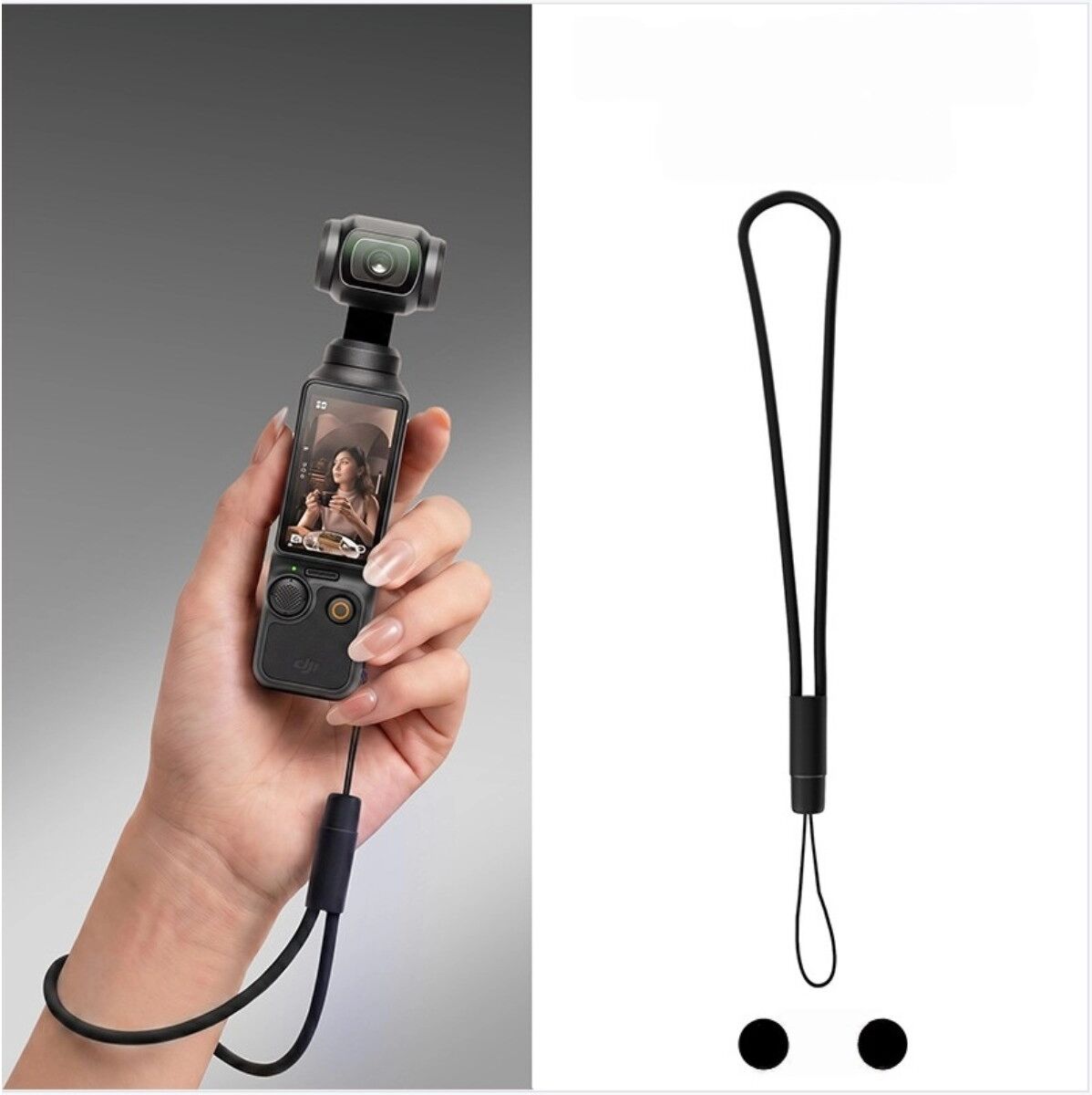 INF Silikon-Handgelenkband (2er-Pack) – Weiches, waschbares Band, kompatibel mit DJI Pocket 4/3 für Kameras, Smartphones und Schwarz