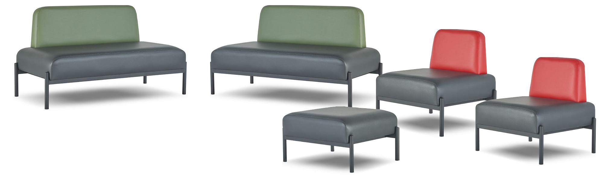 Empfangssofa Lounge Sofa Sitzbank Patienten Wartebank Empfangsbereich Praxis