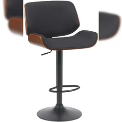 Proregal CHEFGASTRO Barhocker BRUGES Schwarz Stoff HxBxT 93x55x51cm Stoff Walnuss/Schwarz Barstuhl Drehstuhl