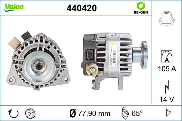 Valeo Generator Remanufactured Premium 440420 Für Ford