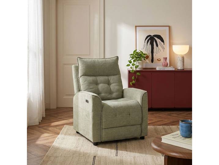 Fauteuil relax massant électrique EUPHOR 1 place tissu vert