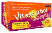 Vitascorbol Énergie C500 + 8 Vitamines + 3 Minéraux 30 Unités Effervescentes - Boîte 2 tubes de 15 comprimés effervescents
