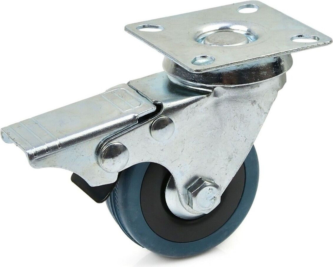 Geko Zwenkwielen voor karren met rem, PP/rubber, 50 x 17 mm