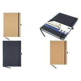 Kangaro Notizbuch, 96 Blatt, DIN A4, kariert, schwarz PU Hardcover-Einband, 80 g/qm, Papier chamois, mit (A4, Kariert, Harter Einband) (K-552661)