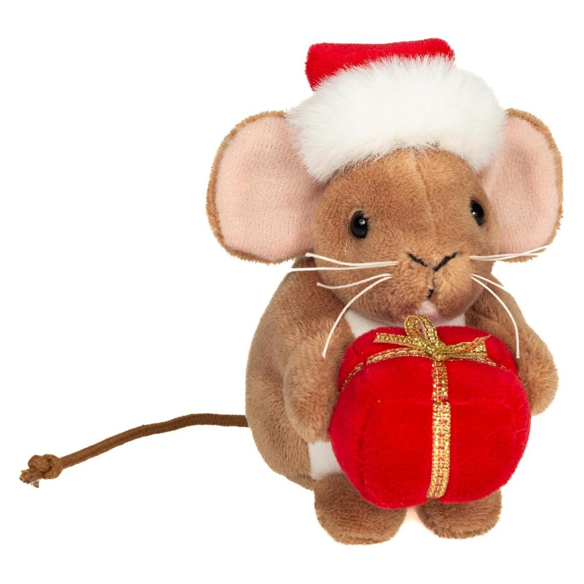 Teddy Hermann Weihnachtsmaus m. Geschenk 11 cm (10 cm) (94621)
