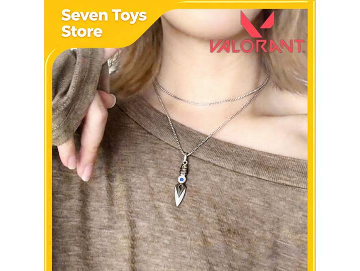 Pendentif Jett de Valorant, collier plaqué argent, accessoires de jeu Valorant, accessoire de cosplay, objet de collection, décoration, cadeau