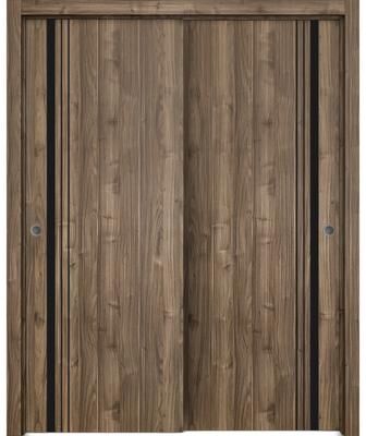 SARTODOORS Planum 0011 Walnut Wood Sliding Closet Bypass Doors