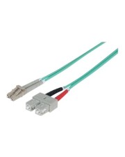 Intellinet Patch-Kabel SC multi-mode M bis LC Multi-Mode M 1 m Glasfaser 50/125 Mikrometer OM3 halogenfrei Aquamarin (750912)