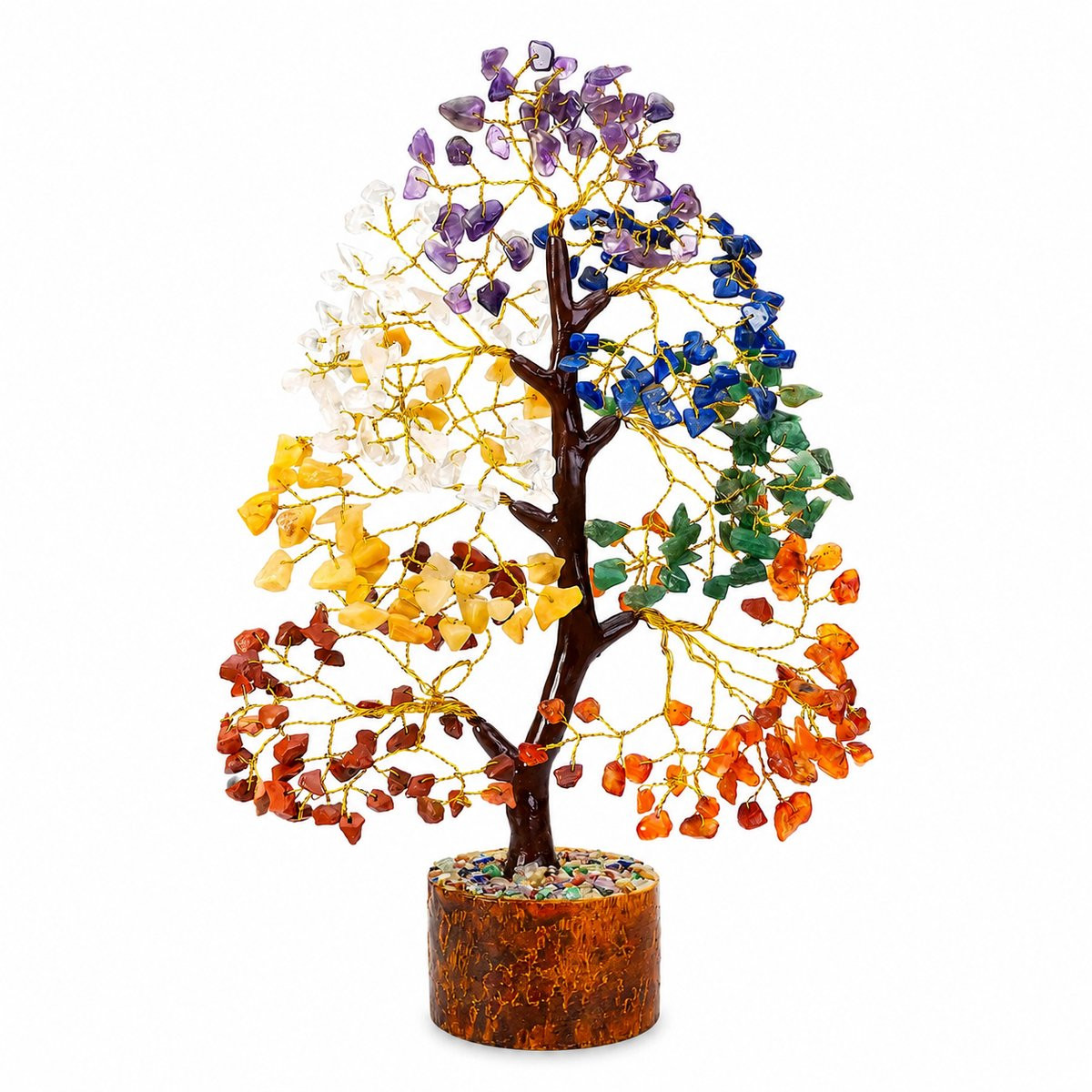 Seth Select Levensboom met 7 Chakra Kristallen – Handgemaakte Feng Shui Edelsteenboom voor Positieve Energie en Harmonie