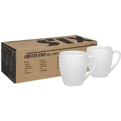 Könitz Kaffeetassen 2er Set Coffee Bar SIX, Tasse, Porzellan, Weiß, 300 ml, 1758000006