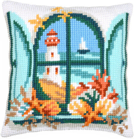 Kreuzstichkissen "Meerblick"