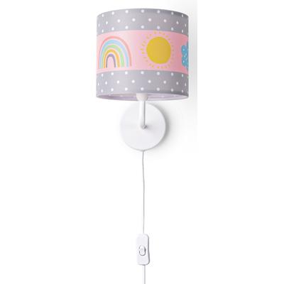 PACO HOME Wandleuchte "Cosmo 962", weiß, 1, Ø 18cm H: 26,5cm, Leuchten, Lampe Kinderzimmer Stecker âˆ…18cm Regenbogen Wolken Sonne E14, Wandleuchte