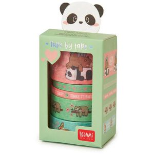 Legami Washi-Tape Tape by Tape, Animals, 5-30 mm x 5 m, wiederablösbar, 5 Rollen