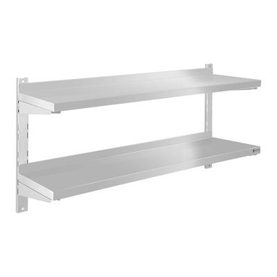 Helloshop26 - Professionelles Wandregal - 2 Ablagen - 120 cm Edelstahl 14_0001543