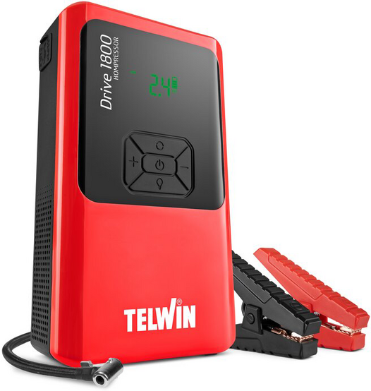 Telwin Drive 1800 Kompressor - Avviatore e compressore portatile multifunzione - Power Bank