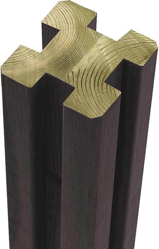 kaiserkraft Profilpfosten, verleimt, 4 Spuren, Höhe 2980 mm, schwarz