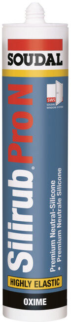 Mastic silicone Silirub Pro N noir cartouche 300 ml SOUDAL (118969)