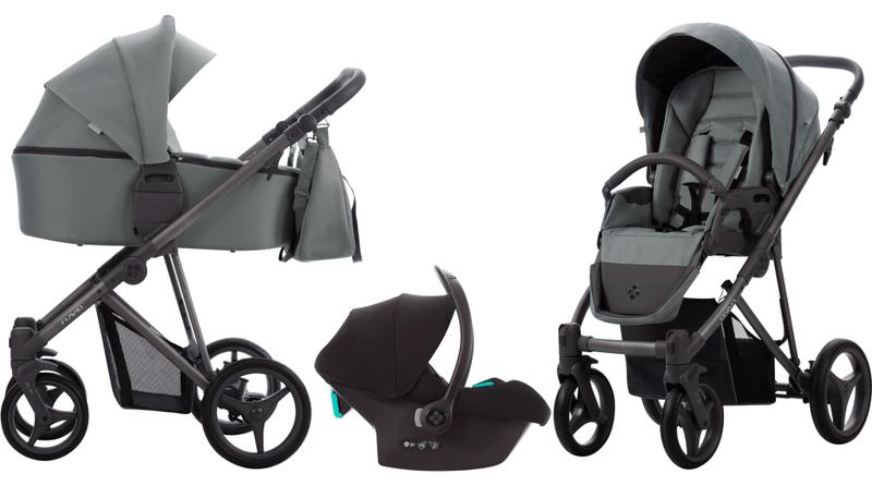 Kinderwagen, 3-in-1: Multifunktional mit Autositz, Kinderwagenaufsatz und kompaktem, zusammenklappbarem Gestell