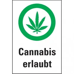 Dreifke® Hinweis-Kombischild Cannabis erlaubt, praxisbewährt, Kunststoff, 200x300mm