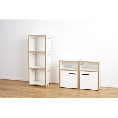 Mehrzweckregal TOJO "halbstark", weiß, B:40cm H:38cm T:32cm, MDF, Regale, Mehrzweckregal Standregal, Grund- und Anbaumodule, die miteinander kombiniert werden können