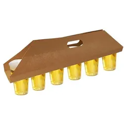 Papstar 150 Tragetabletts, Pappe pure 12 cm x 9,5 cm x 62 cm braun für 6 Trinkbecher