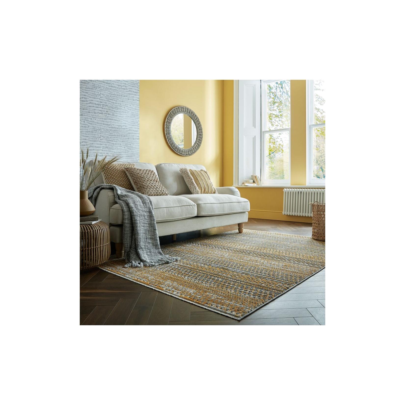 Teppich gestreift Senfgelb 120 x 160 cm - PERRAN Kadima Design