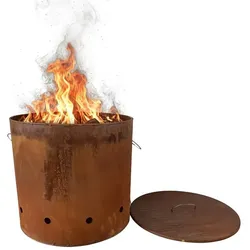 Relaxdays Feuertonne Cortenstahl Braun