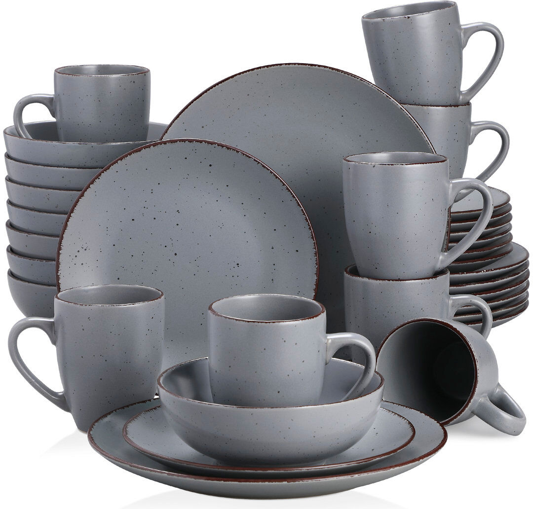 Vancasso 32-Piece Stoneware Dinnerware Set, Service For 8 Grey 32