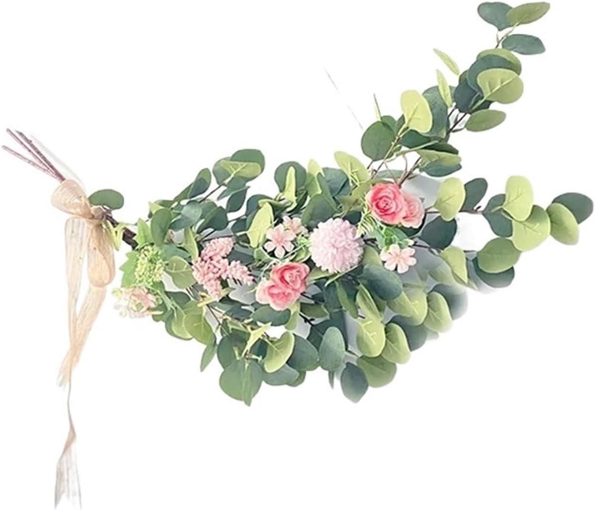 Realistische Kunstplant Eucalyptus Hangplant - Roze - 50 cm